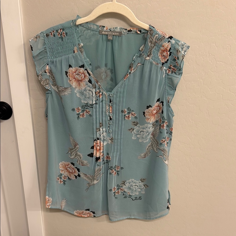 Floral Blue Top
